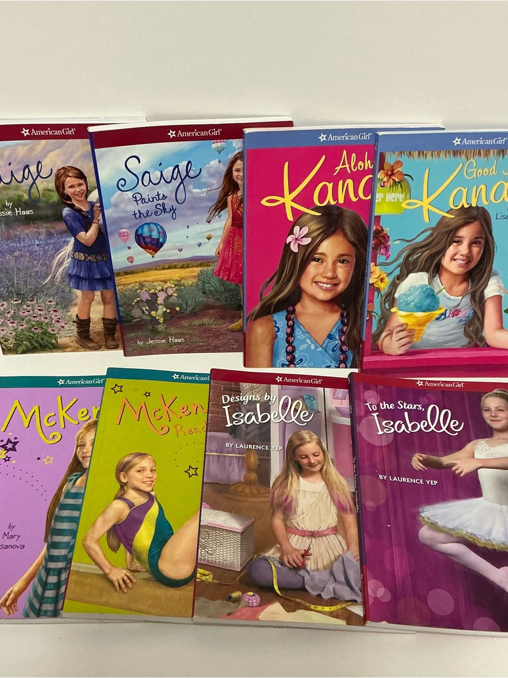 Set of 8 American Girl Books- Girl of the Year McKenna, Kanani, Saige, Isabelle